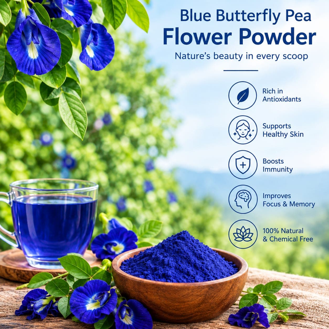 Blue Butterfly Pea Flower Powder