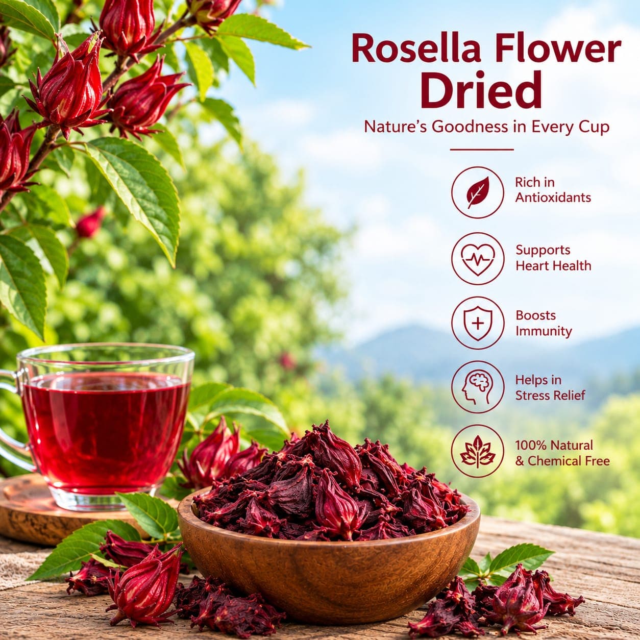 Dried Roselle Flowers