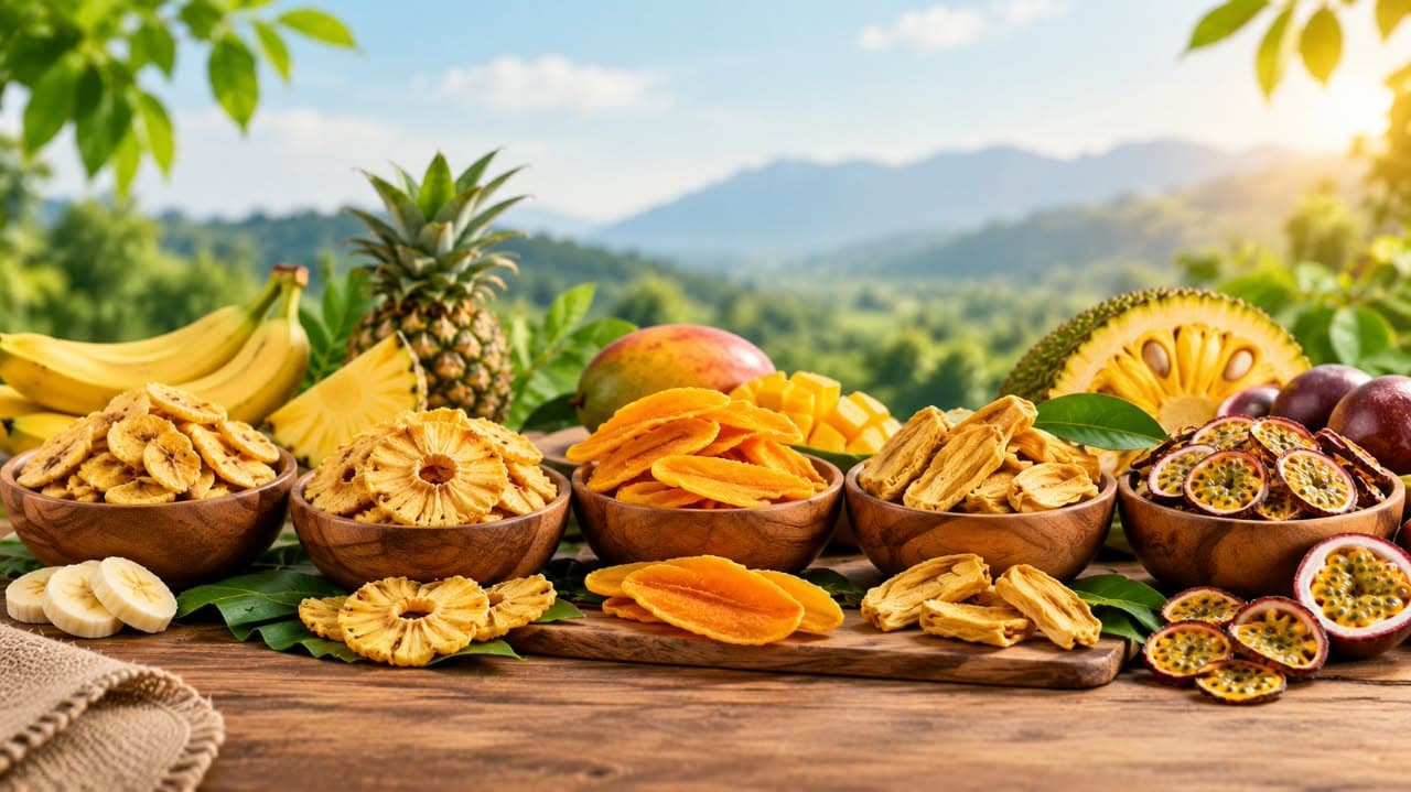 Naturally dried tropical fruits