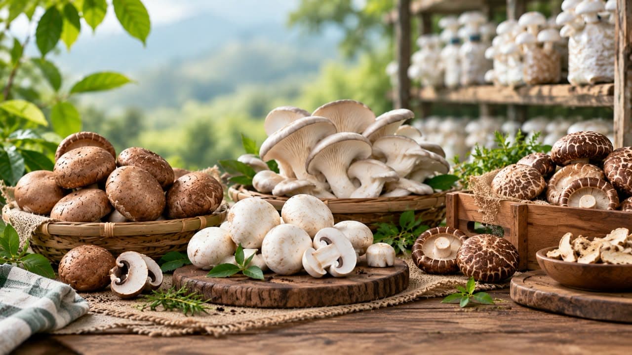 A selection of fresh mushrooms