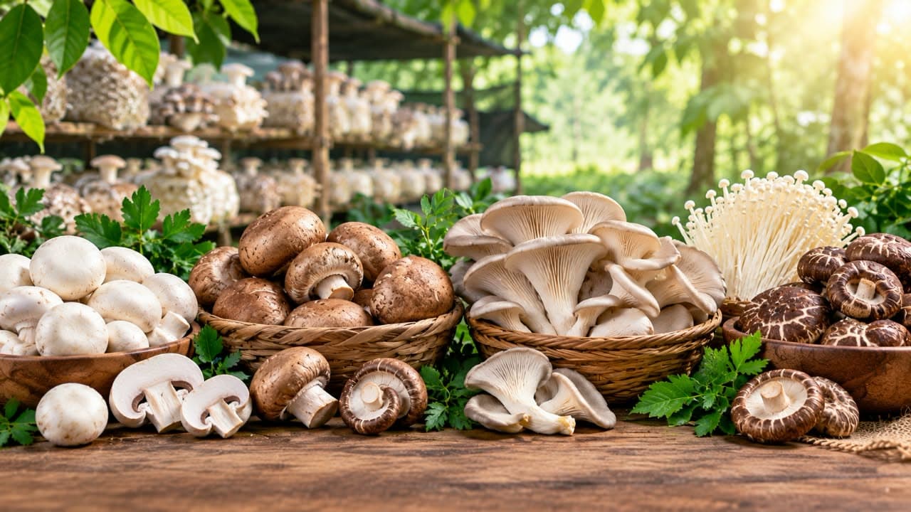 Fresh mushroom varieties